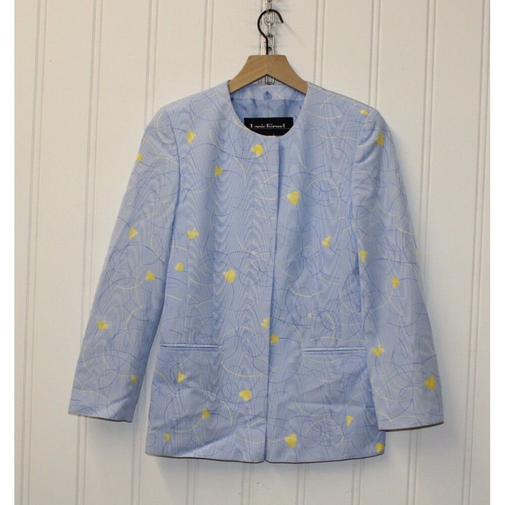 Vintage 90s/80s Louis Feraud Unique Abstract‎ Wearable Artsy Retro Blazer Size 4